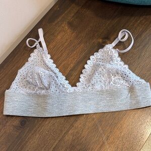 Pins & Needles Lace Bralette in Light Gray